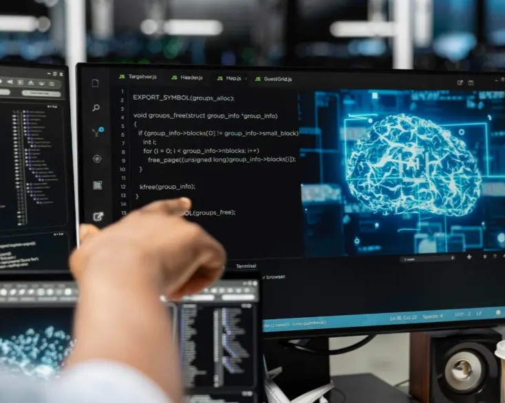 Student learning about AI through an AI course from Digicentrix