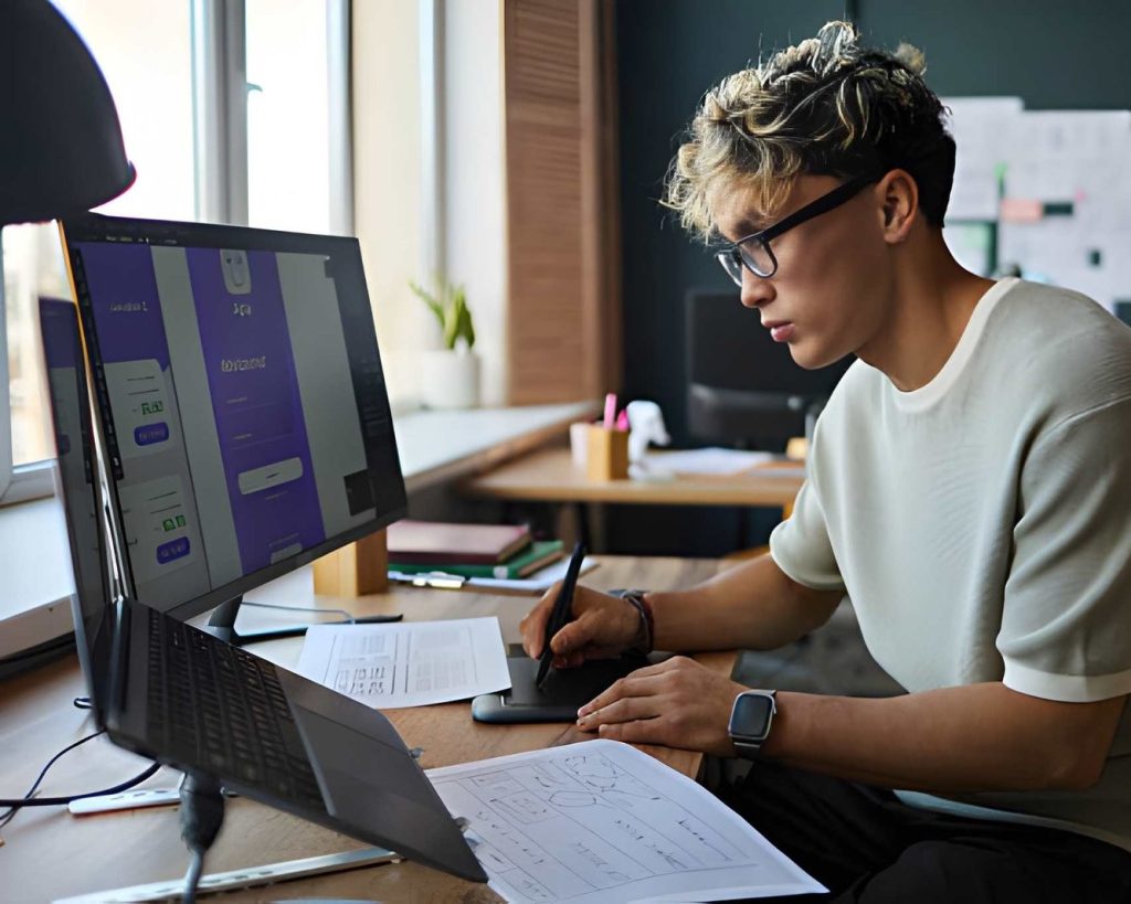 Student studying Figma